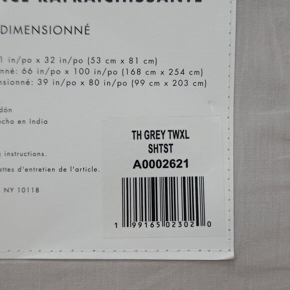 Tommy Hilfiger Performance Cooling Sheet Set Twin XL 100% Cotton Grey - Picture 6 of 13